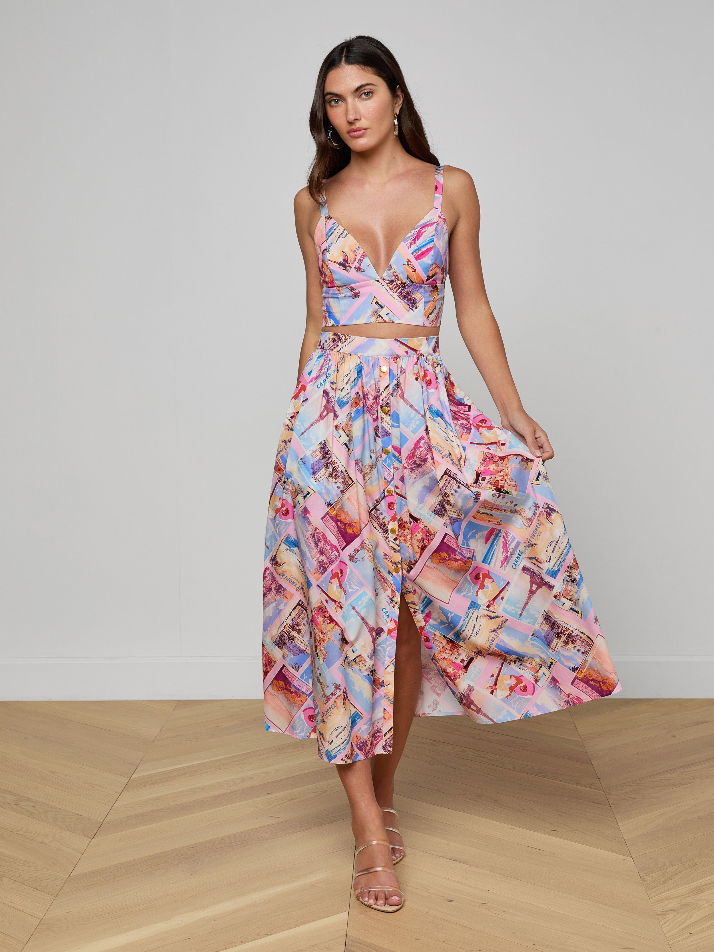 Seina Poplin Midi Skirt